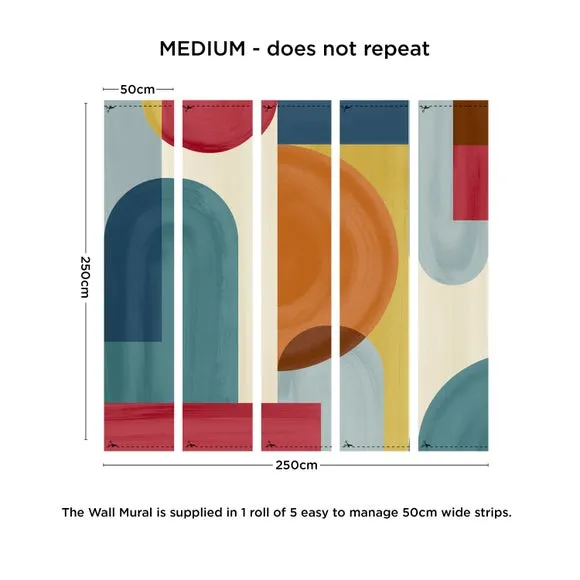 Geometric Wall Mural - Multicolor, Non-Woven