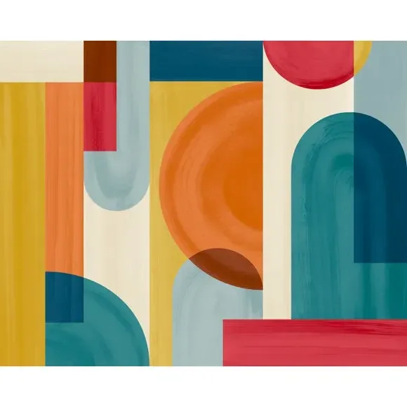 Geometric Wall Mural - Multicolor, Non-Woven