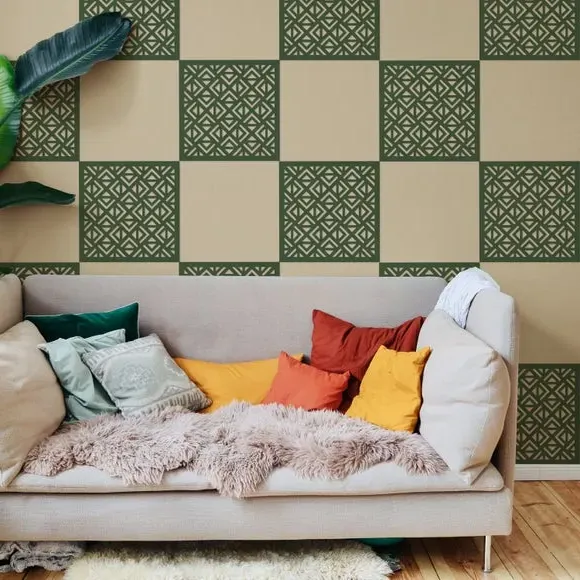 Geometric Wall Tiles Self-Adhesive - Natural Wood