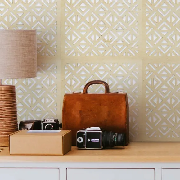 Geometric Wall Tiles Self-Adhesive - Natural Wood