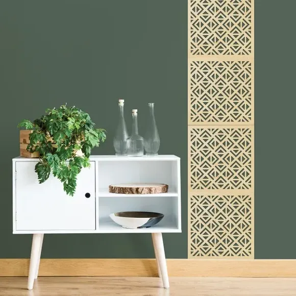 Geometric Wall Tiles Self-Adhesive - Natural Wood image