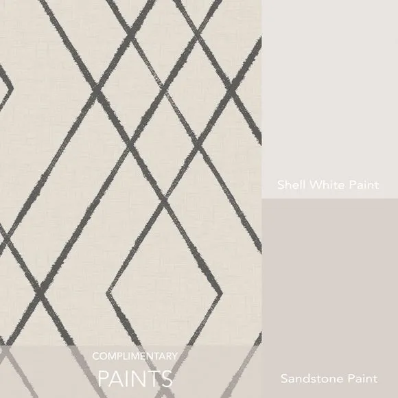 Geometric Wallpaper with Smooth Finish - Natural
