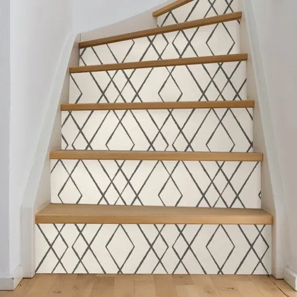 Geometric Wallpaper with Smooth Finish - Natural