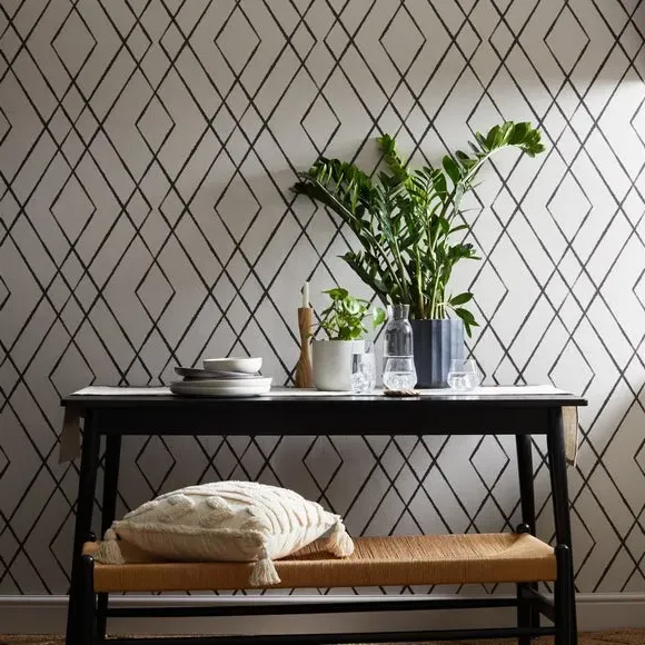 Geometric Wallpaper with Smooth Finish - Natural image