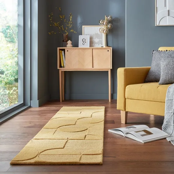 Geometric Wool Runner - Ochre image