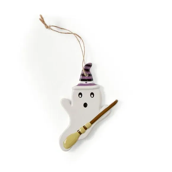 Ghost Hanging Decoration - White, Ceramic