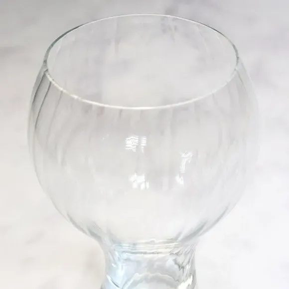 Gin Glass with Ribbed Design - Clear