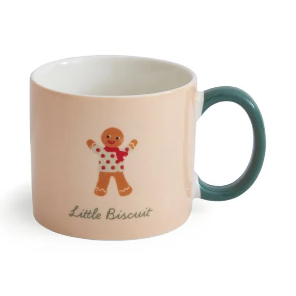 Gingerbread Design Mug - Cream, Ceramic