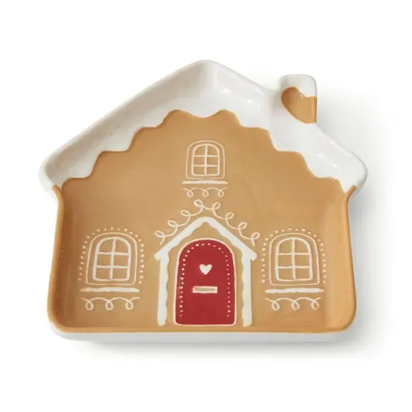 Gingerbread House Plate - Brown, Stoneware