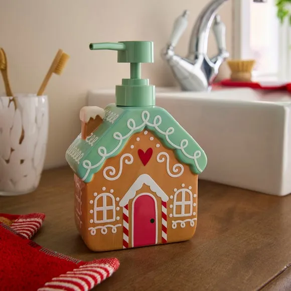 Gingerbread House Soap Dispenser - Multicolor image