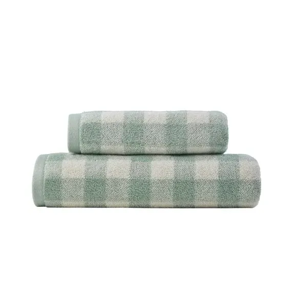 Gingham Check Towel - Blue, Cotton