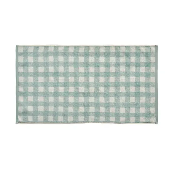 Gingham Check Towel - Blue, Cotton