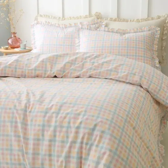 Gingham Duvet Cover Set - Multicolor, Cotton