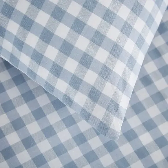 Gingham Duvet Cover Set with Pillowcase - Ashley Blue