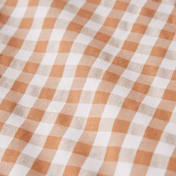 Gingham Duvet Cover Set with Pillowcase - Natural