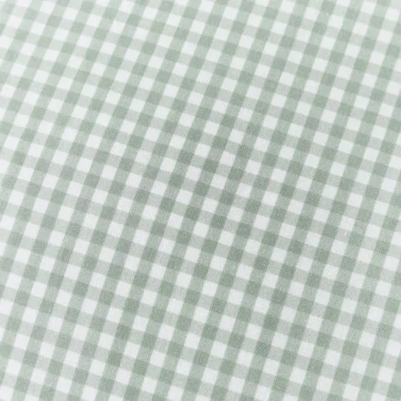Gingham Duvet Cover Set with Ruffle - Green