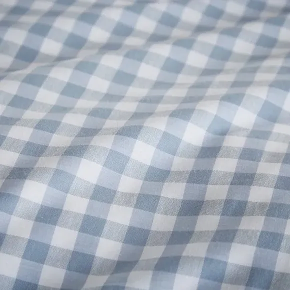 Gingham Fitted Sheet - Ashley Blue, Cotton