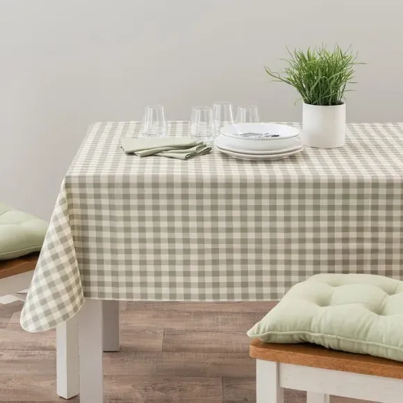 Gingham Tablecloth Wipe Clean - Sage, Flannel image