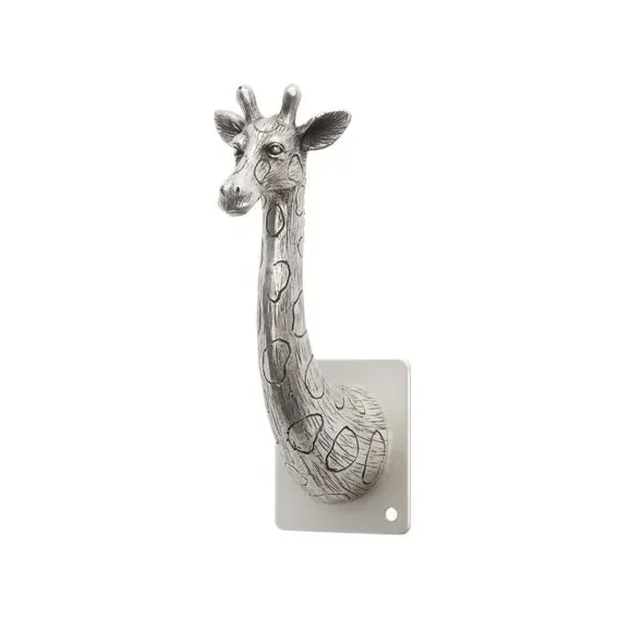 Giraffe Curtain Holdbacks Pair - Satin Steel