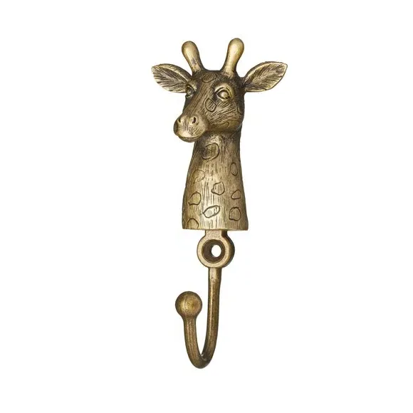 Giraffe Curtain Tieback Hooks - Antique Brass image