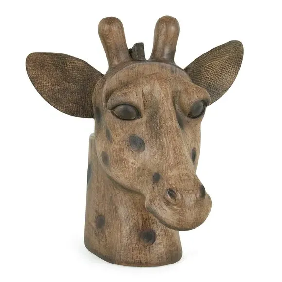 Giraffe Glasses Holder & Storage Pot - Brown, Resin image