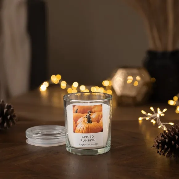 Glass Candle Spiced Pumpkin - Clear