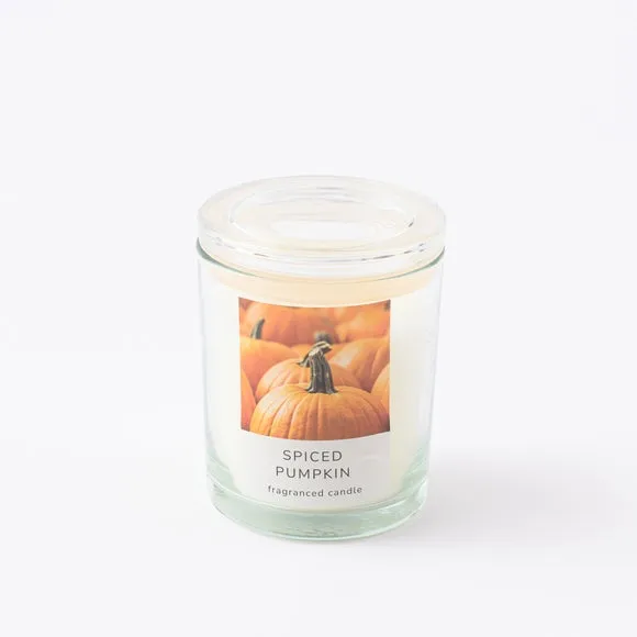 Glass Candle Spiced Pumpkin - Clear