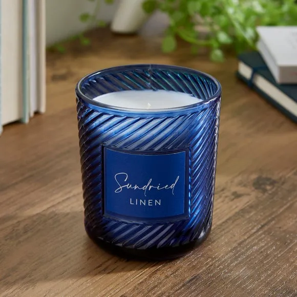 Glass Candle with Twisted Design - Brown