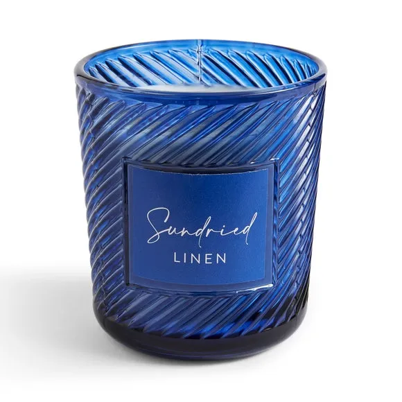 Glass Candle with Twisted Design - Brown