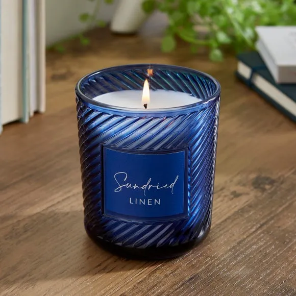 Glass Candle with Twisted Design - Brown image