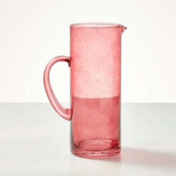 Glass Jug with Bubble Design - Berry