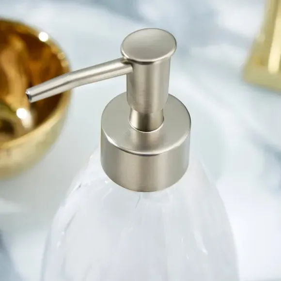Glass Soap Dispenser with Pump - White