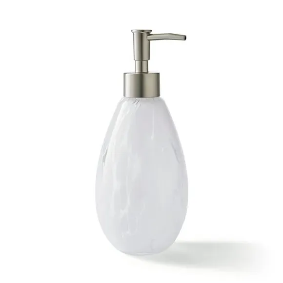 Glass Soap Dispenser with Pump - White