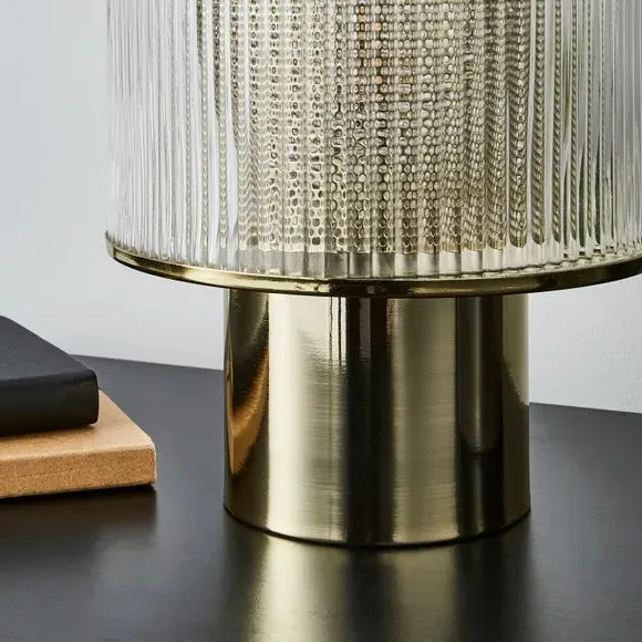 Glass Table Lamp with Switch - Gold, Plated