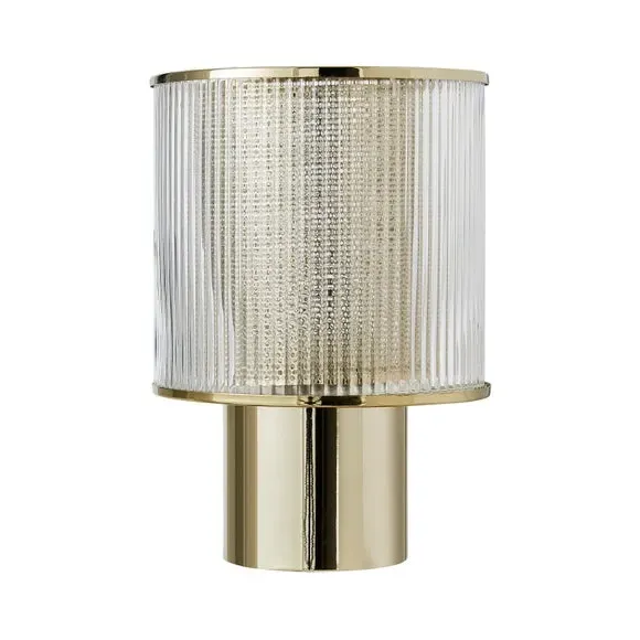 Glass Table Lamp with Switch - Gold, Plated