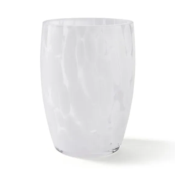 Glass Toothbrush Holder - White, Confetti Design