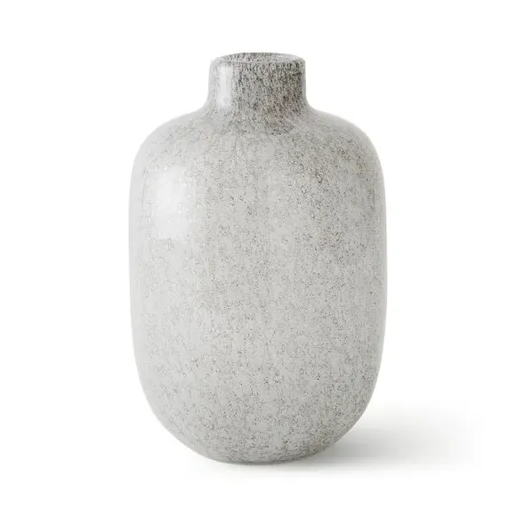 Glass Vase with Confetti Effect - Grey