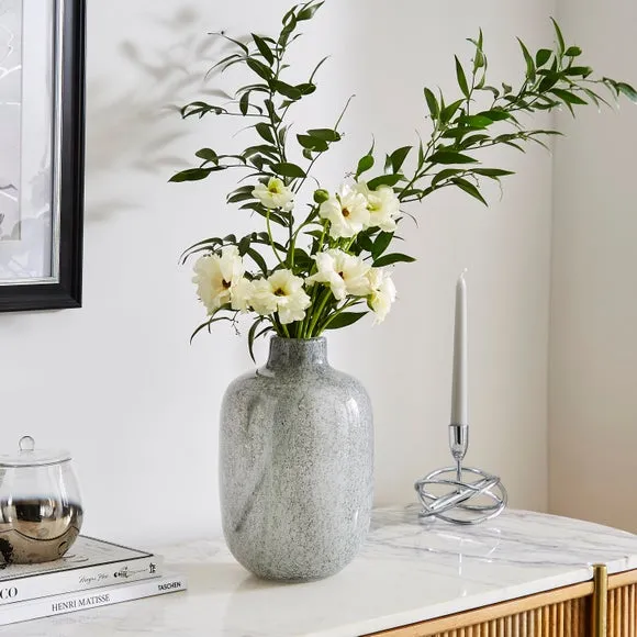 Glass Vase with Confetti Effect - Grey image