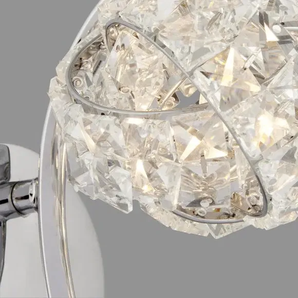 Glass Wall Light - Silver, Steel