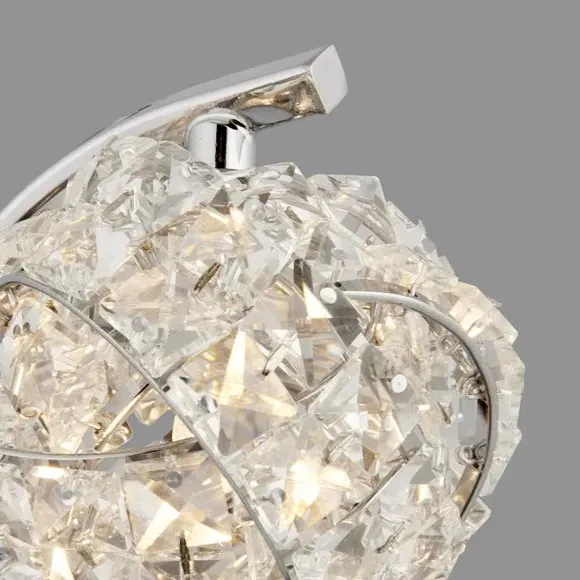 Glass Wall Light - Silver, Steel