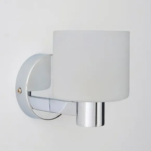 Glass Wall Light with Chrome Frame - Chrome