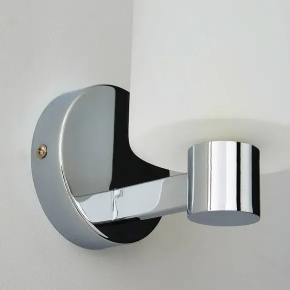 Glass Wall Light with Chrome Frame - Chrome
