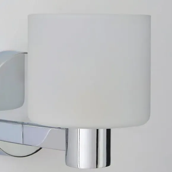 Glass Wall Light with Chrome Frame - Chrome