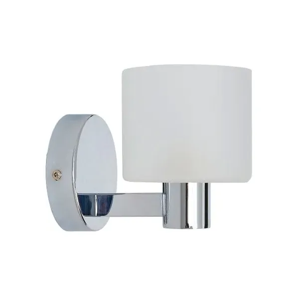 Glass Wall Light with Chrome Frame - Chrome