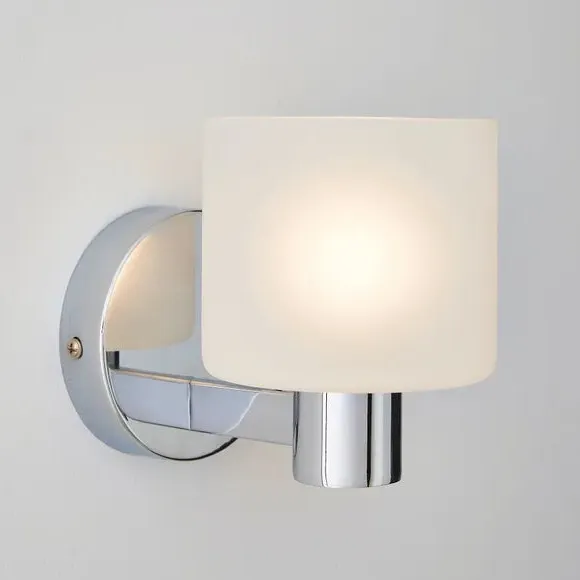 Glass Wall Light with Chrome Frame - Chrome