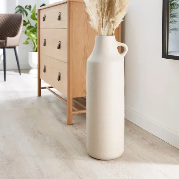 Glazed Ceramic Vase - White Sand, Stoneware image