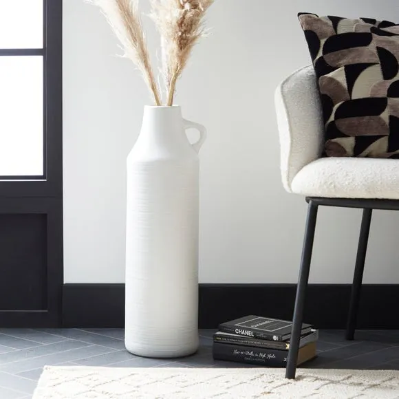 Glazed Ceramic Vase - White, Stoneware