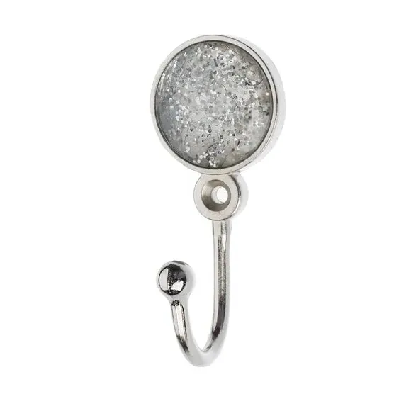 Glitter Ball Curtain Hooks - Satin Steel image