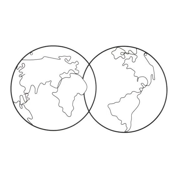 Globe Wire Wall Art - Black, Metal