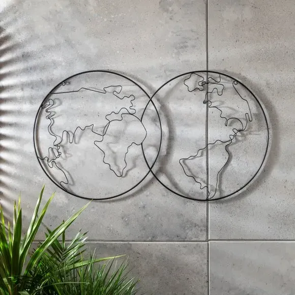 Globe Wire Wall Art - Black, Metal image